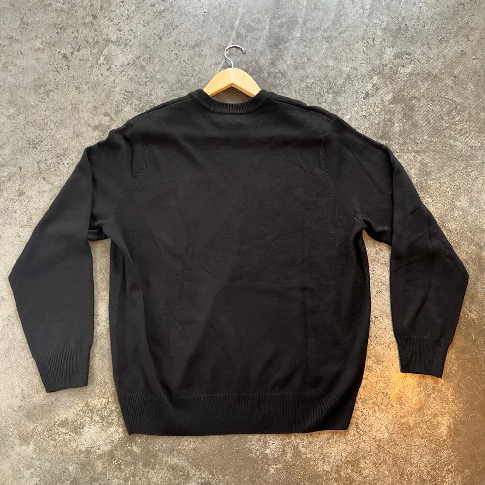 Dockers Sweater Mens Large Black Gray Argyle V-Neck Fine Gauge Soft NWT New - Picture 8 of 13